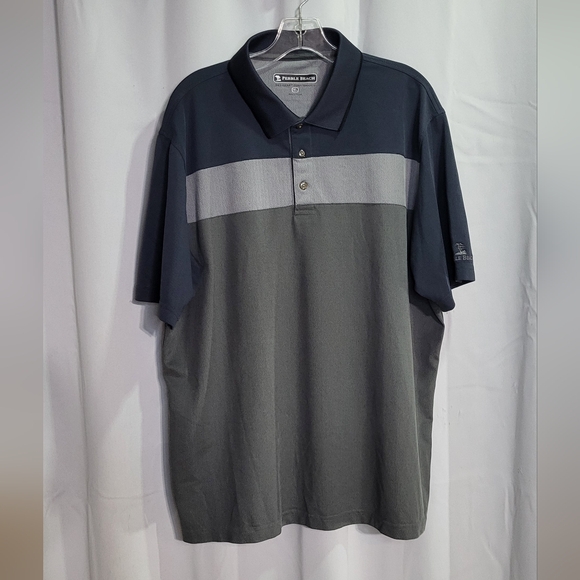 Pebble Beach Men's Colorblock Three Button Short Sleeve Polo Shirt Size XL - Picture 2 of 7